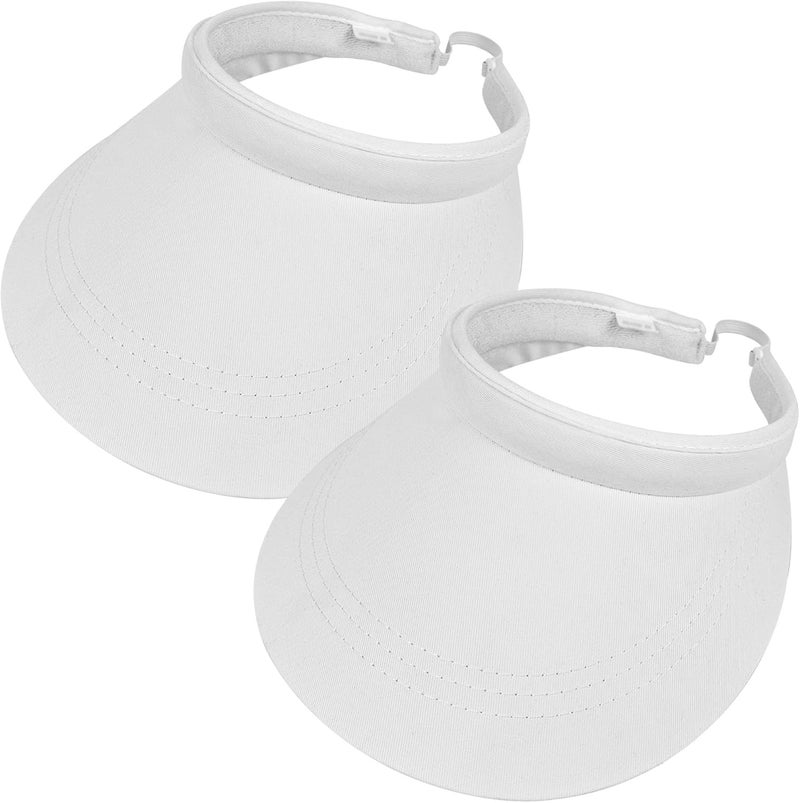 Beevarn Store 2 Pack Sun Visors Women Wide Brim Clip on Summer Hats Adjustable UV Protection - Image 1